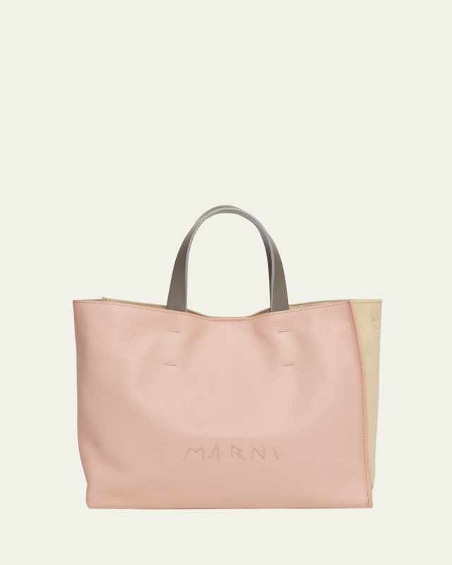 Museo Small East-West Colorblock Leather Tote Bag